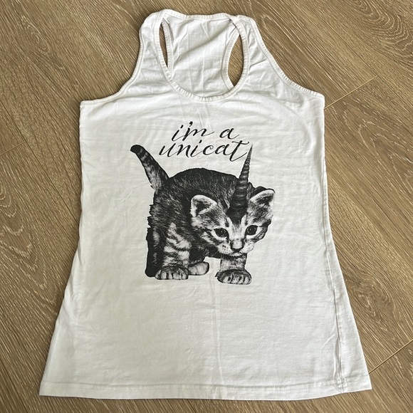 “I’m a Unicat” White Tank Top - Medium - Picture 2 of 4
